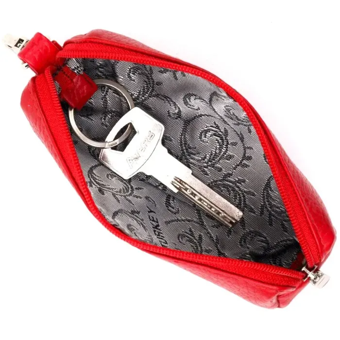 Отличная ключница из натуральной кожи KARYA 21217 Красный