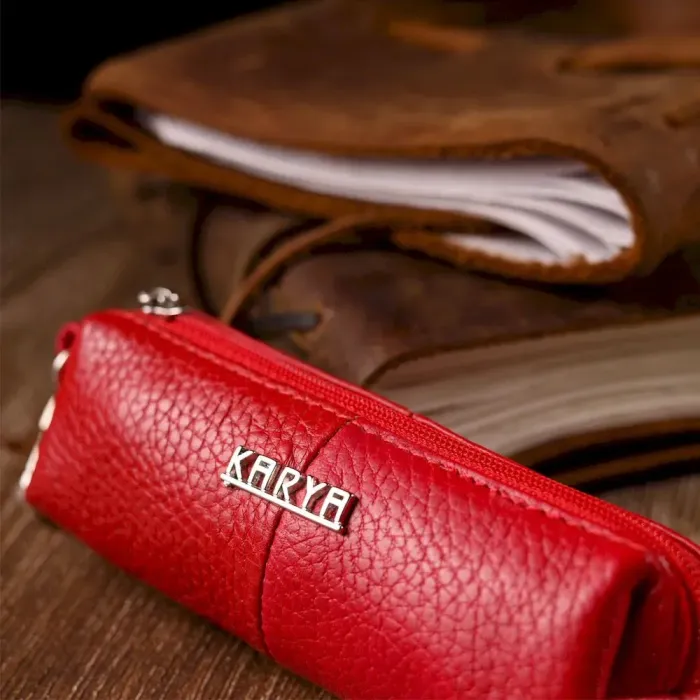 Отличная ключница из натуральной кожи KARYA 21217 Красный
