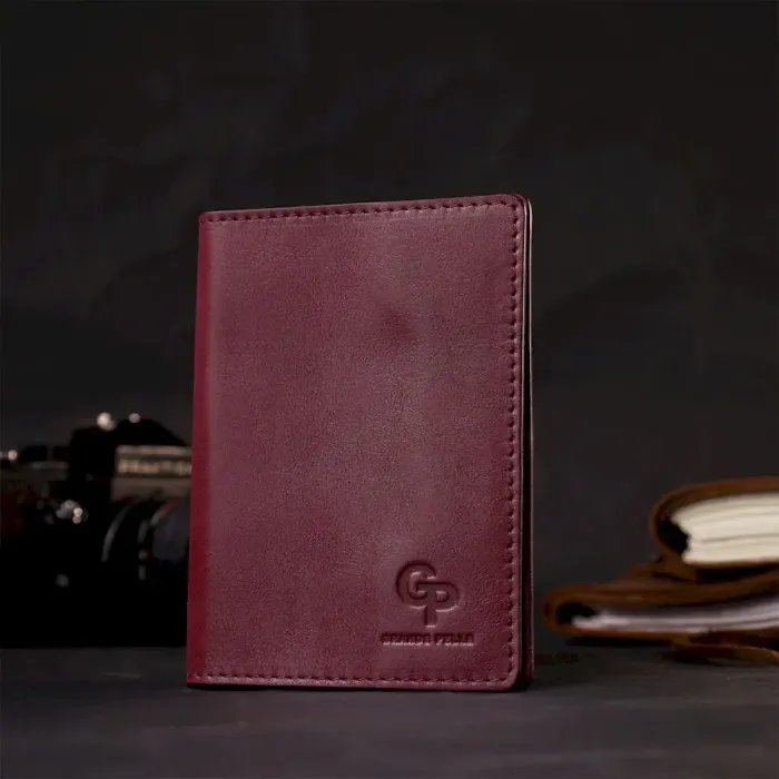 Отличная кожаная обложка на паспорт GRANDE PELLE 16794 Марсала