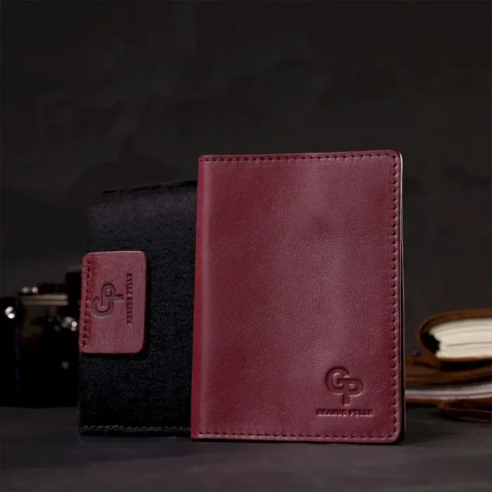 Отличная кожаная обложка на паспорт GRANDE PELLE 16794 Марсала
