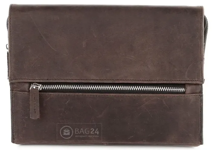 Барсетка SHVIGEL 00757 із вінтажної шкіри Коричнева
