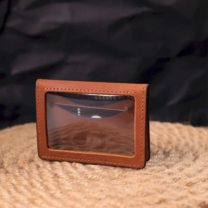 Отличная обложка на автодокументы в винтажной коже Слава ЗСУ GRANDE PELLE 16705 Светло-коричневая