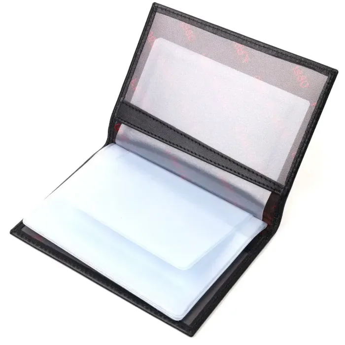 Отличная обложка на документы гладкой кожи KARYA 20928 Черный