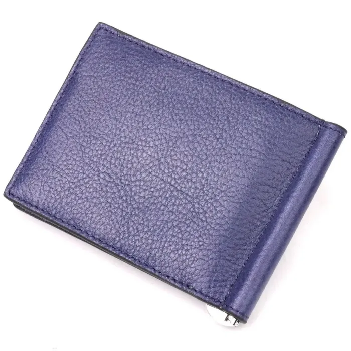 Отличный мужской зажим из зернистой кожи KARYA 21057 Синий