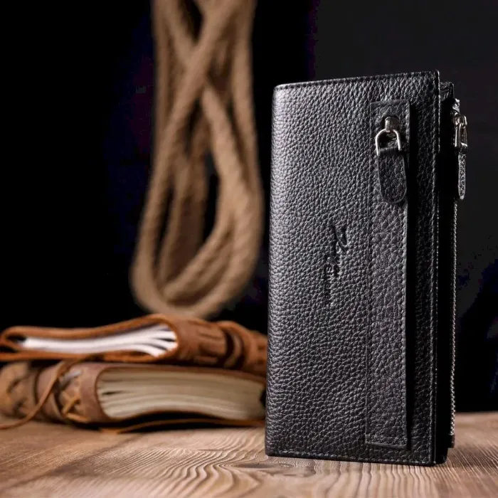 Відмінний складаний гаманець з натуральної шкіри KARYA 21132 Чорний