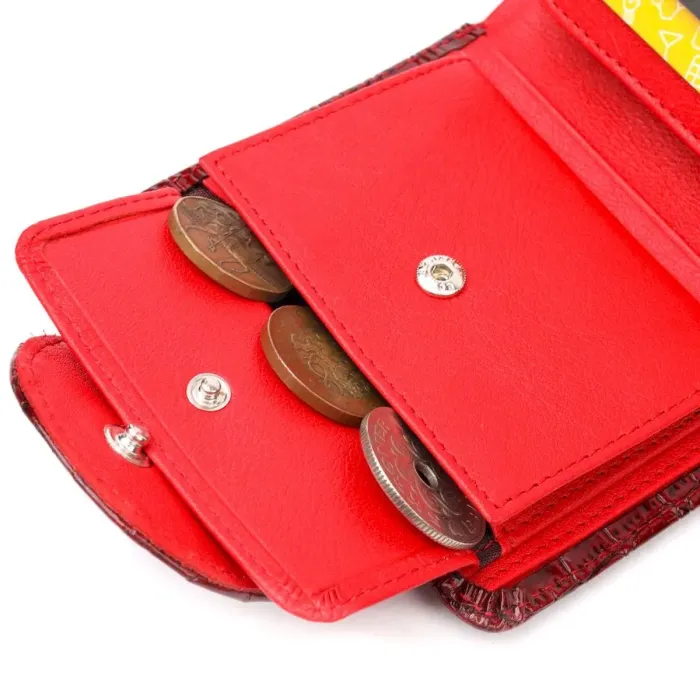 Відмінний жіночий гаманець з натуральної лакованої шкіри з тисненням під крокодила KARYA 21124