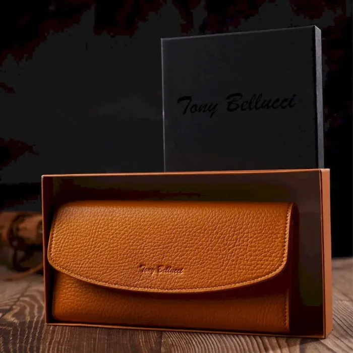 Отличный женский кошелек с монетницей на молнии из натуральной кожи Tony Bellucci 21978 Желтый