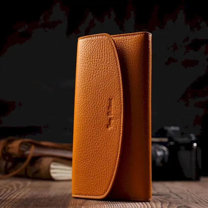 Отличный женский кошелек с монетницей на молнии из натуральной кожи Tony Bellucci 21978 Желтый