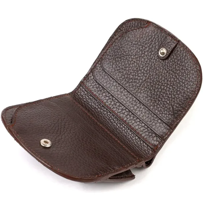 Напівкруглий портмоне жіночий з натуральної шкіри флотар CANPELLINI 21835 Коричневе