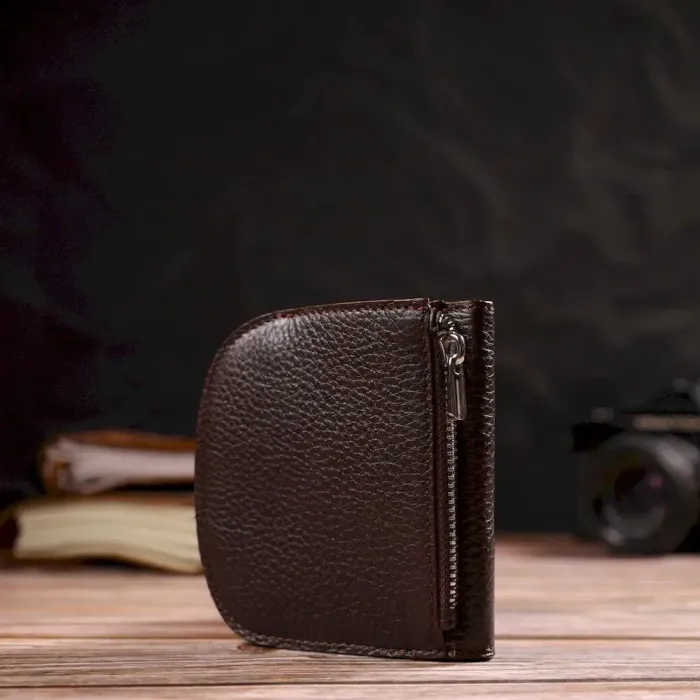 Напівкруглий портмоне жіночий з натуральної шкіри флотар CANPELLINI 21835 Коричневе