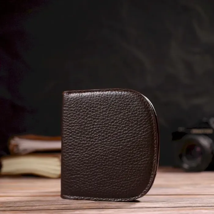 Напівкруглий портмоне жіночий з натуральної шкіри флотар CANPELLINI 21835 Коричневе