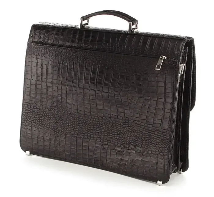 Портфель діловий SHVIGEL 00362 із натуральної шкіри Чорний
