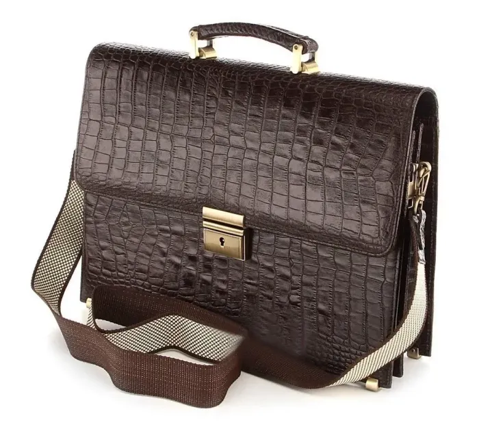 Портфель діловий SHVIGEL 00364 з натуральної шкіри Коричневий