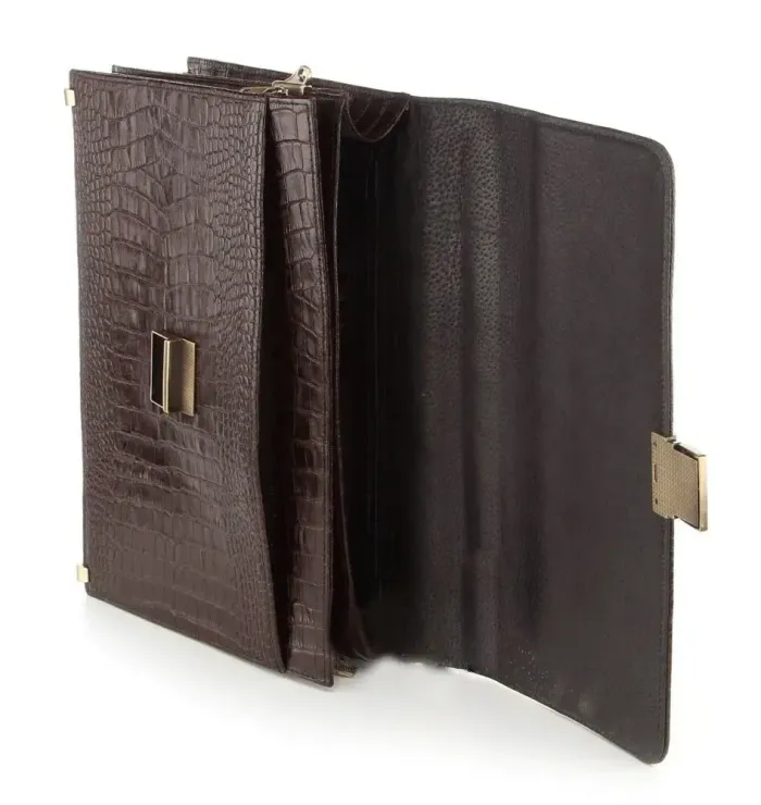 Портфель діловий SHVIGEL 00364 з натуральної шкіри Коричневий