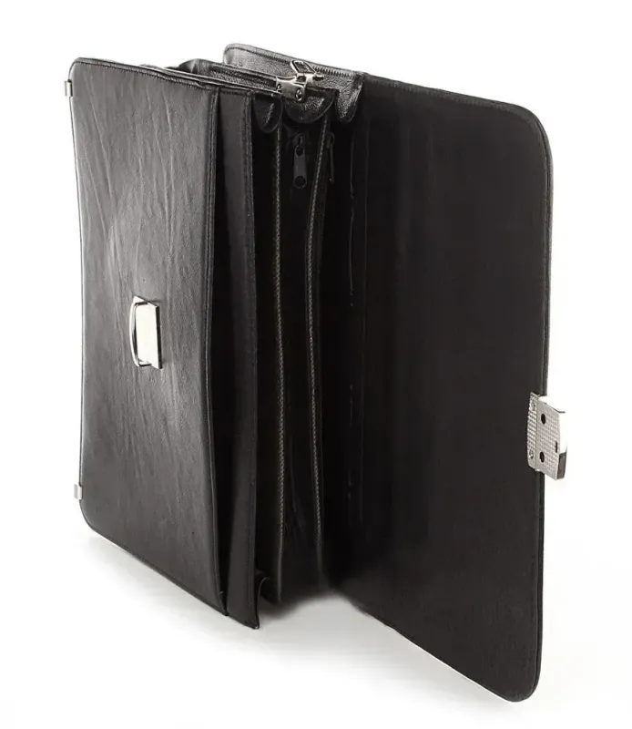 Портфель SHVIGEL 00367 із натуральної шкіри Чорний