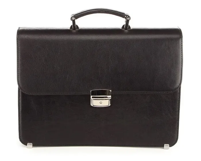 Портфель SHVIGEL 00367 із натуральної шкіри Чорний