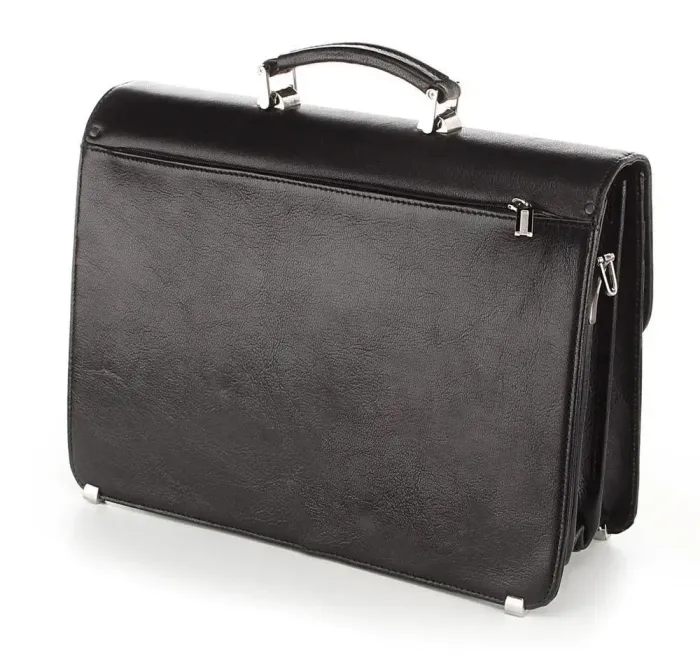 Портфель SHVIGEL 00367 із натуральної шкіри Чорний