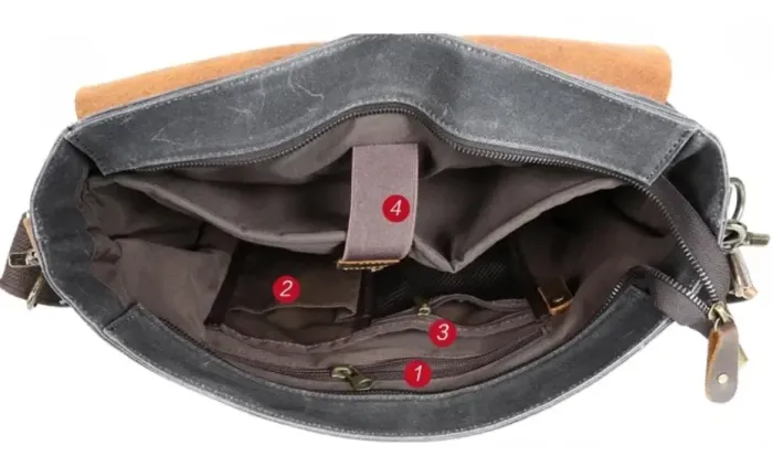 Портфель текстильний Vintage 20063 Сірий