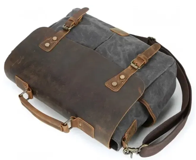 Портфель текстильний Vintage 20063 Сірий