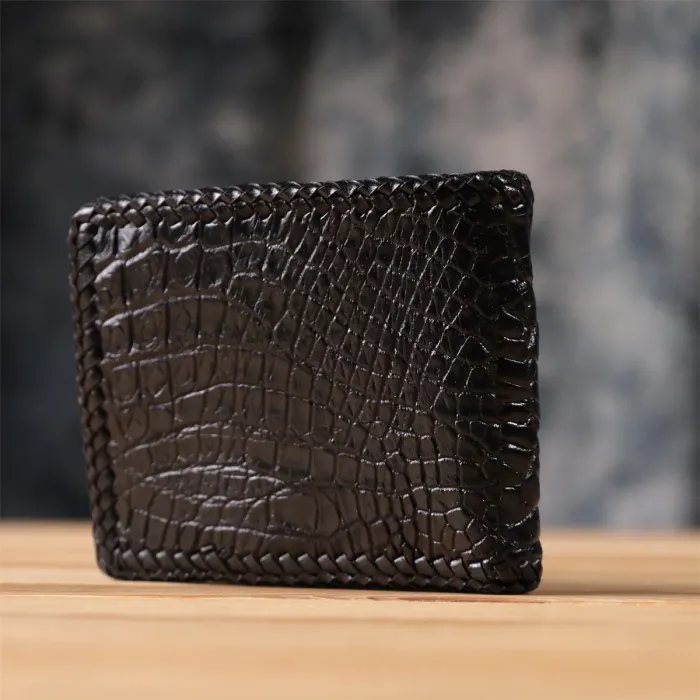 Портмоне CROCODILE LEATHER 18004 з натуральної шкіри крокодила Чорне
