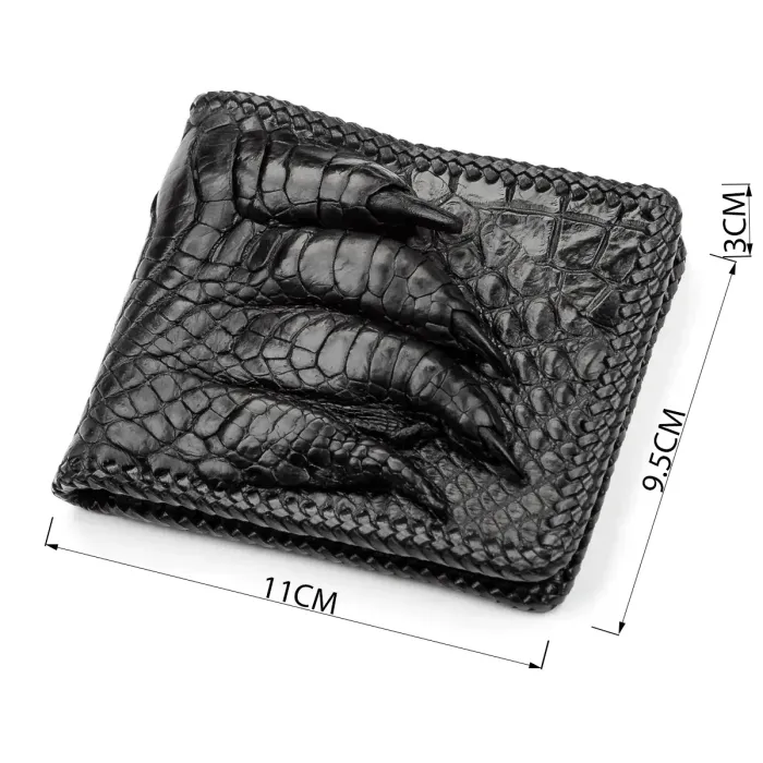 Портмоне CROCODILE LEATHER 18004 з натуральної шкіри крокодила Чорне
