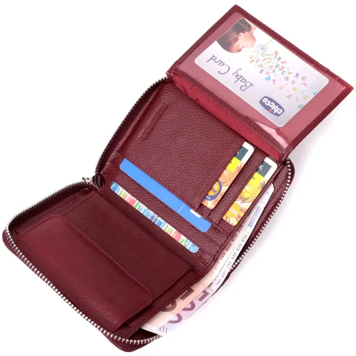 Портмоне для женщин на молнии из натуральной кожи ST Leather 19487 Бордовый