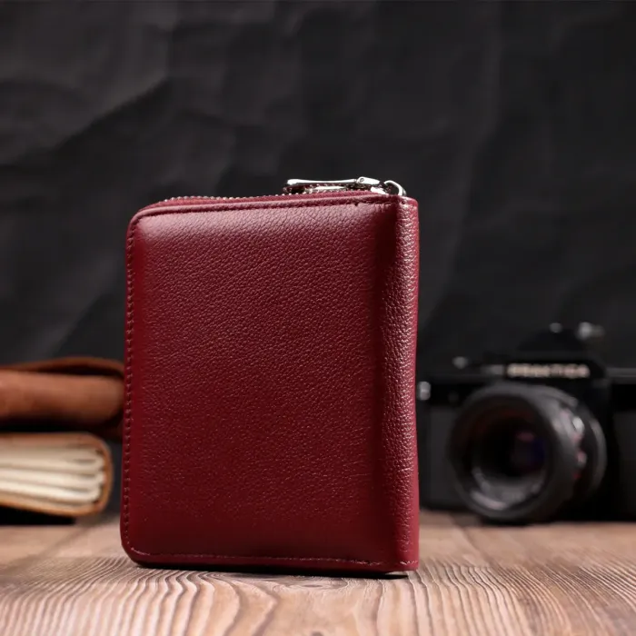 Портмоне для женщин на молнии из натуральной кожи ST Leather 19487 Бордовый