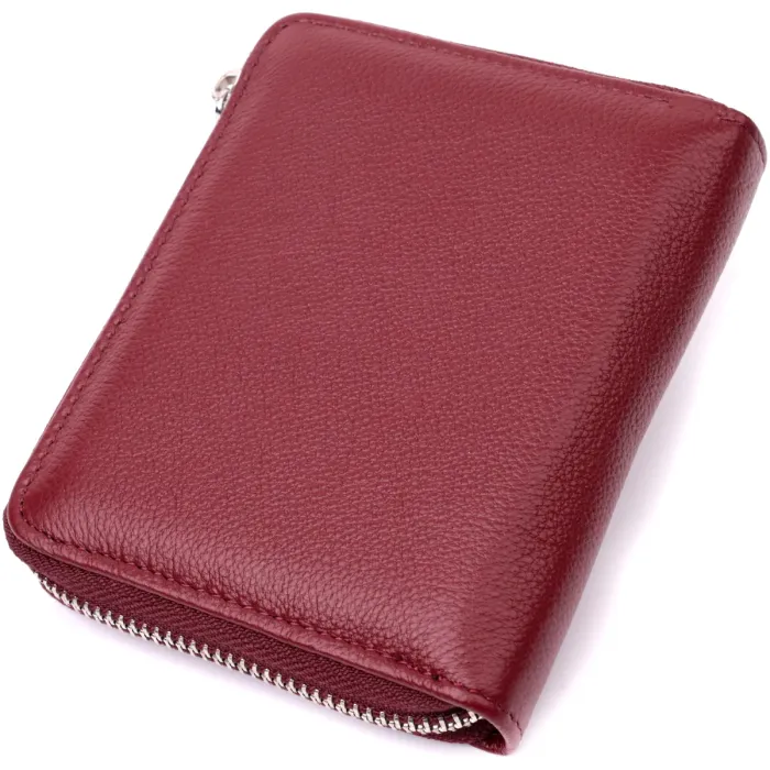 Портмоне для женщин на молнии из натуральной кожи ST Leather 19487 Бордовый