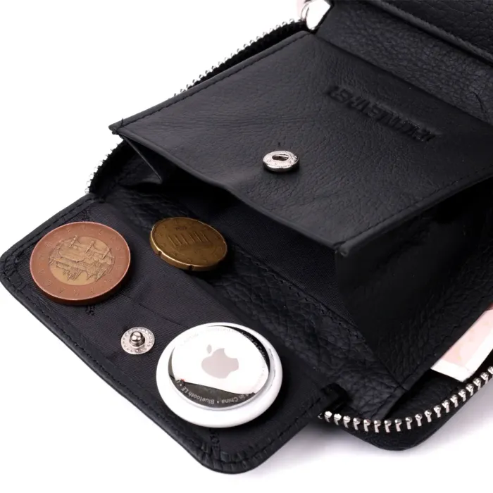 Портмоне для жінок на блискавці в класичному кольорі з натуральної шкіри ST Leather 19488 Чорний