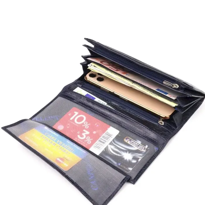 Портмоне для жінок з монетницею з натуральної шкіри CANPELLINI 21533 Синє