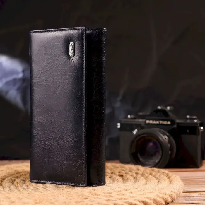 Портмоне для жінок з монетницею з натуральної шкіри CANPELLINI 21533 Синє