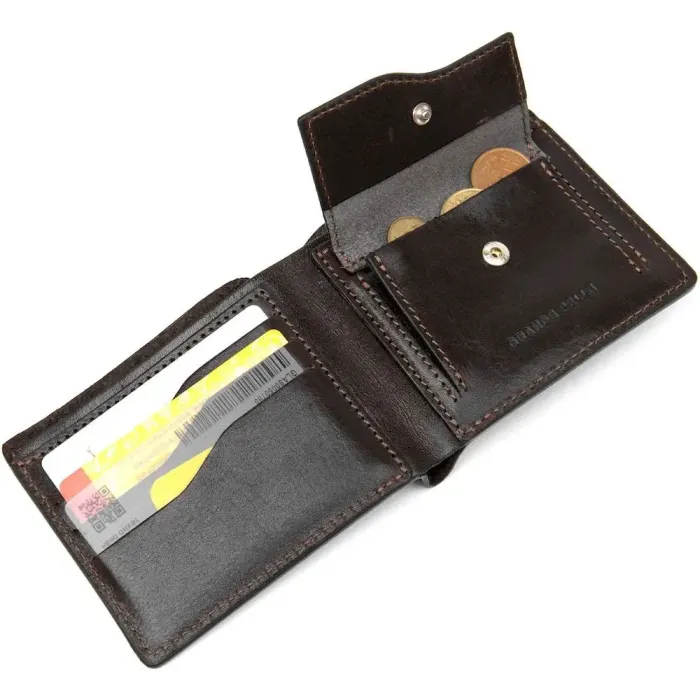 Портмоне з натуральної шкіри для чоловіків GRANDE PELLE 11463 Коричневий