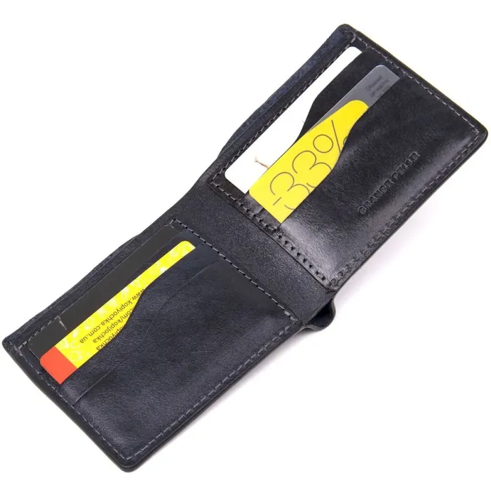 Портмоне з натуральної шкіри GRANDE PELLE 11462 Чорний