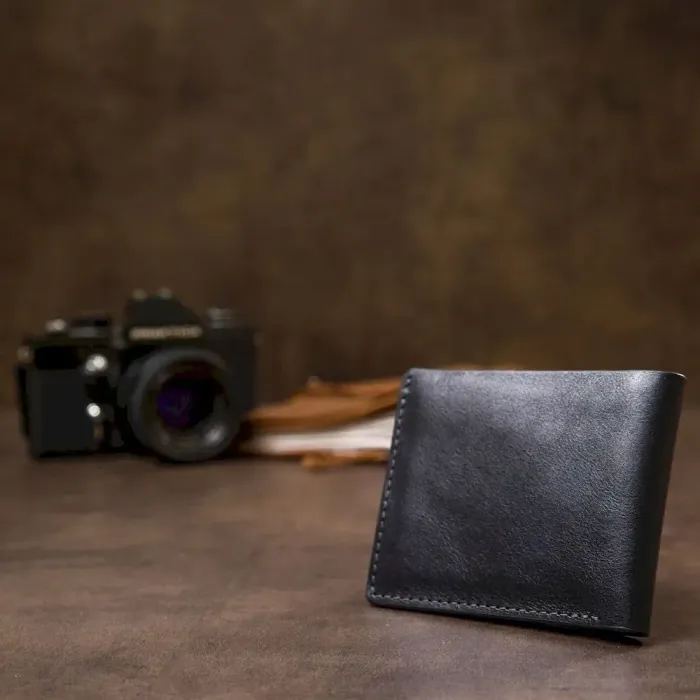 Портмоне з натуральної шкіри GRANDE PELLE 11462 Чорний