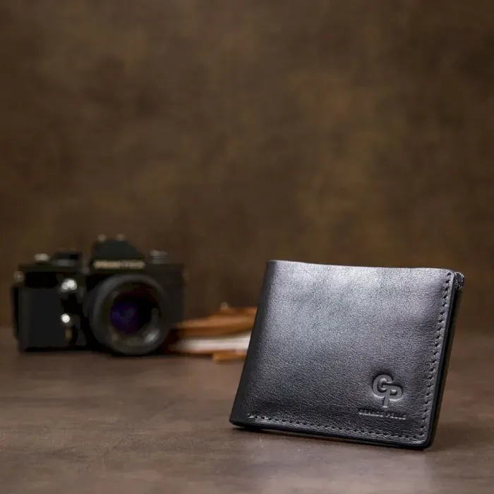 Портмоне з натуральної шкіри GRANDE PELLE 11462 Чорний