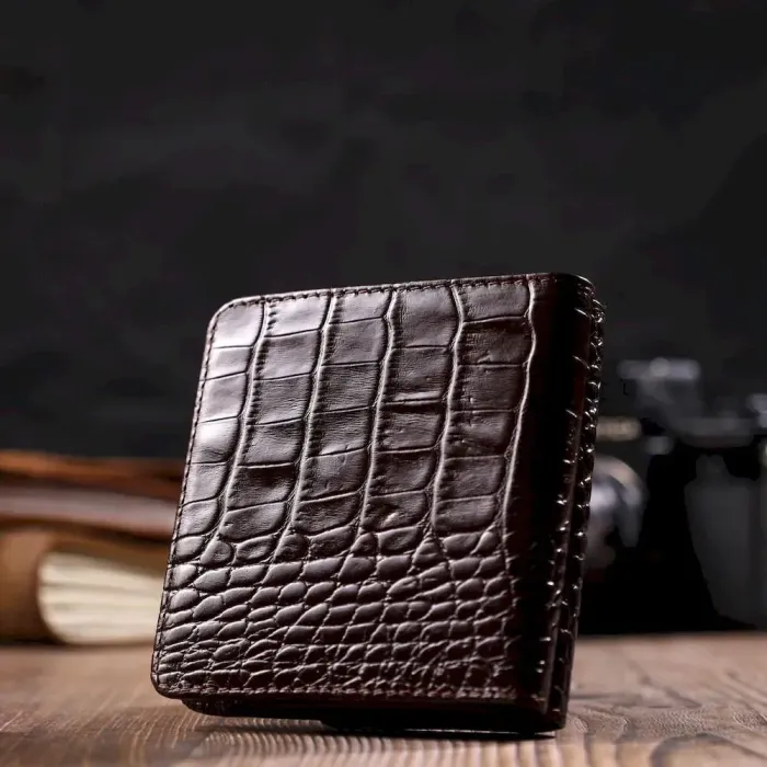 Портмоне из натуральной кожи с тиснением под крокодила Tony Bellucci 22022 Коричневый