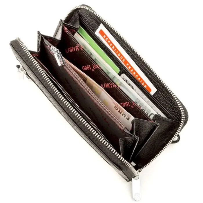 Портмоне-клатч чоловіче KARYA 17251 шкіряне Чорне