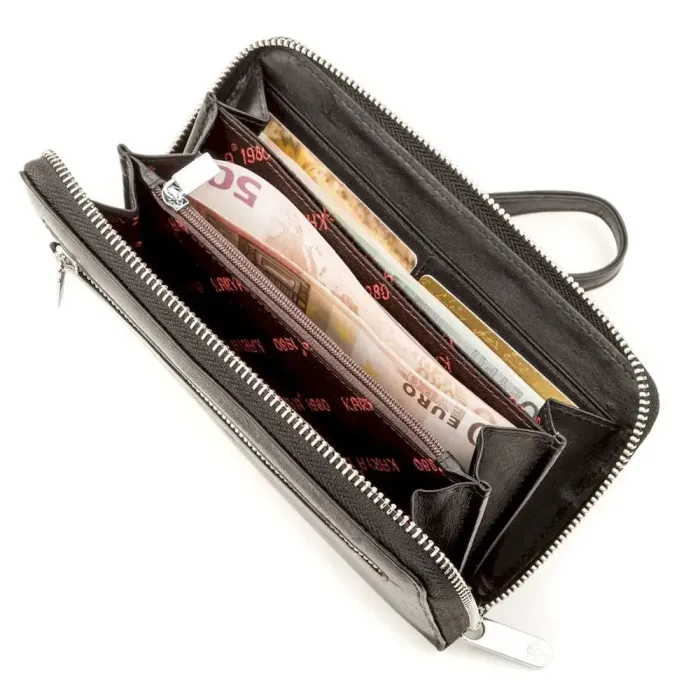 Портмоне-клатч чоловіче KARYA 17252 шкіряне Чорне