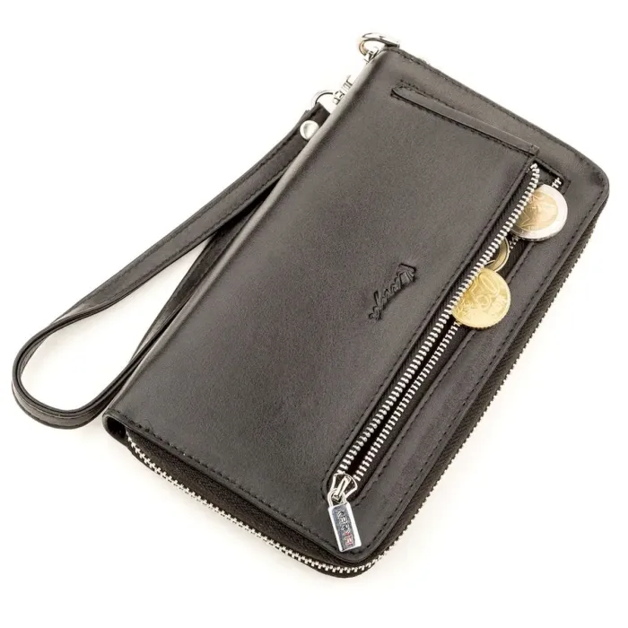 Портмоне-клатч чоловіче KARYA 17252 шкіряне Чорне