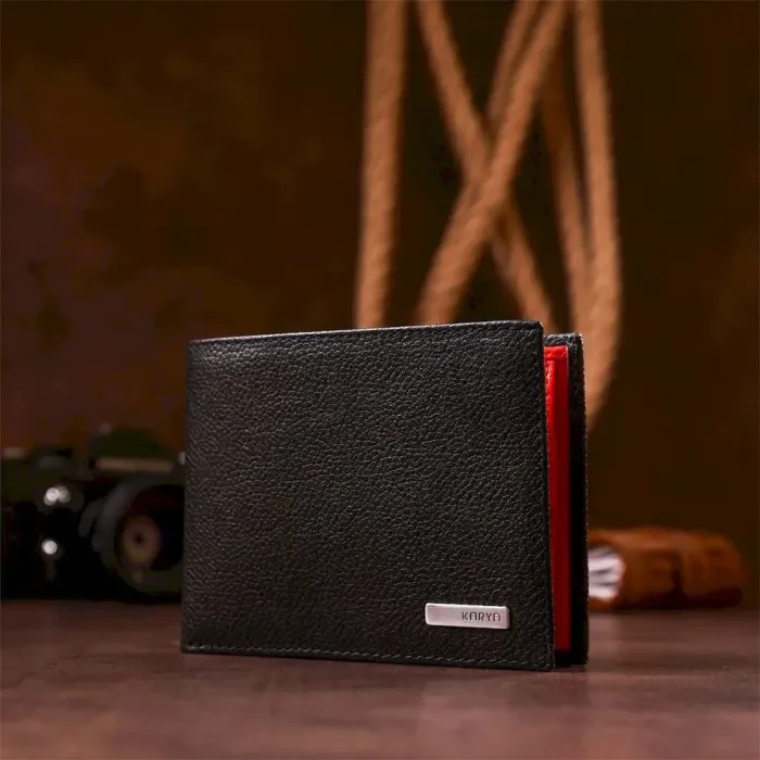 Портмоне чоловіче KARYA 17095 шкіряне Чорне