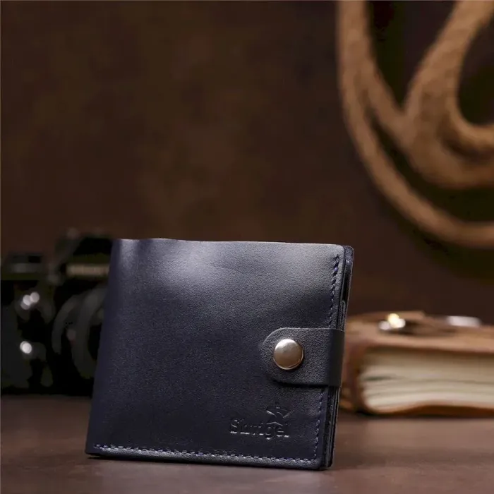 Портмоне чоловіче з монетницею шкіряне SHVIGEL 16212 Синє