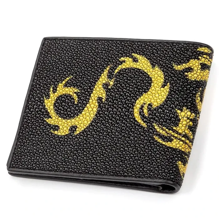 Портмоне чоловіче STINGRAY LEATHER 18058 із натуральної шкіри морського ската Чорне