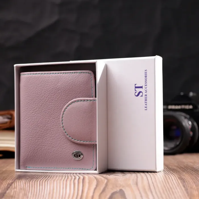 Портмоне с монетницей снаружи для стильных женщин кожаное ST Leather 19456 Бежевый