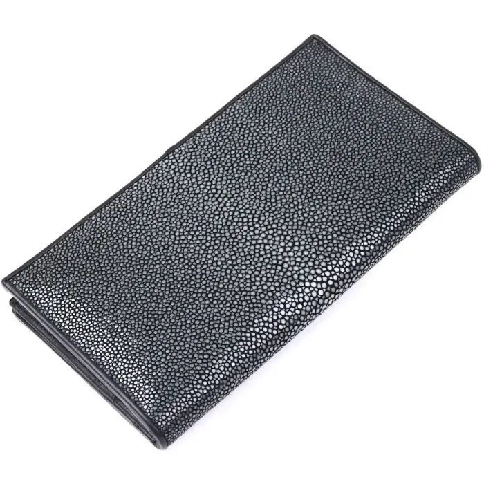 Портмоне STINGRAY LEATHER 18093 із натуральної шкіри морського ската Чорне