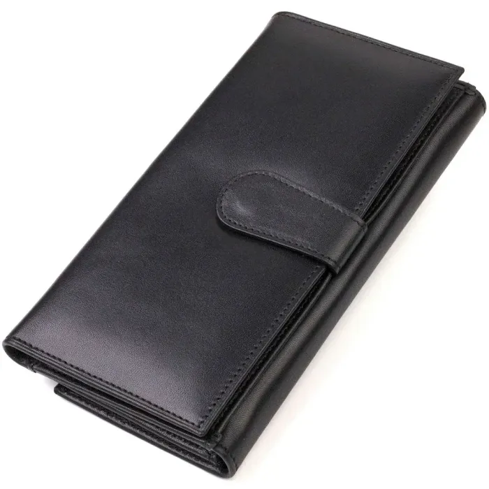 Портмоне унісекс з натуральної гладкої шкіри CANPELLINI 21855 Чорне