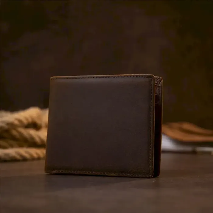 Портмоне унісекс матове Vintage 20445 Темно-коричневе