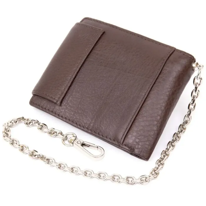 Портмоне унісекс з ланцюжком Vintage 20425 Коричневе