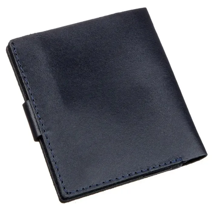 Недорогое портмоне вертикальное мужское кожаное SHVIGEL 16220 Синее