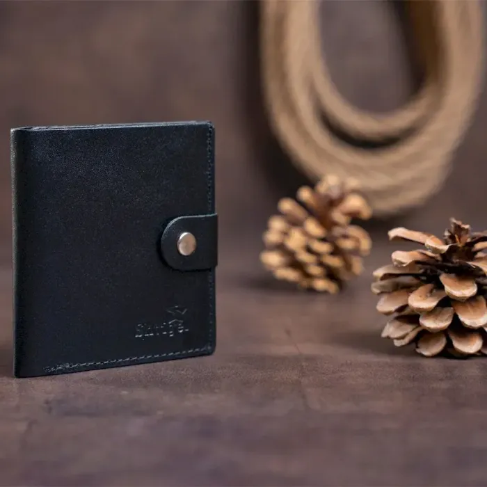 Портмоне вертикальне чоловіче шкіряне SHVIGEL 16225 Чорне