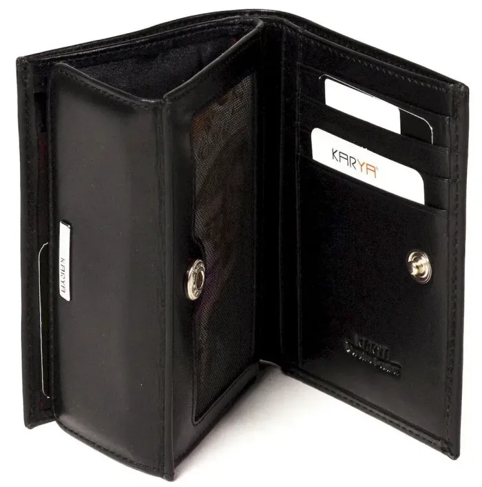 Жіноче портмоне з лицьовою монетницею 17412 KARYA Чорне